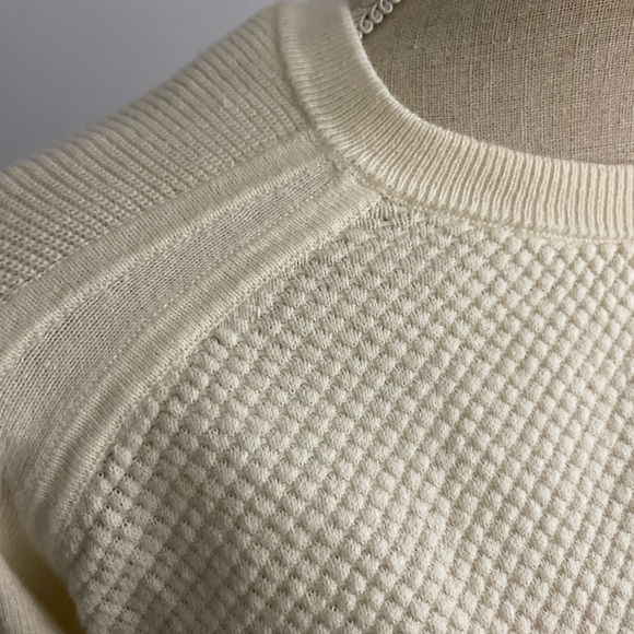 Marc by Marc Jacobs Sweater Crewneck Waffle Knit Size XS Antique White Neutral - Picture 2 of 11